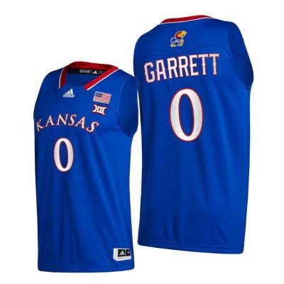 Men Kansas Jayhawks Marcus Garrett #0 Royal College Basketball 2020-21 Jersey