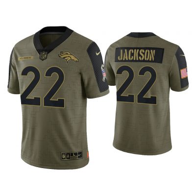 Men Kareem Jackson Denver Broncos Olive 2021 Salute To Service Limited Jersey