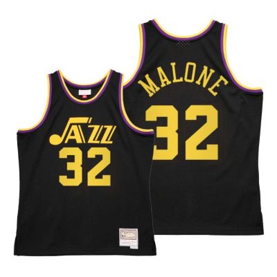 Men Karl Malone Utah Jazz Reload 2.0 Black Jersey