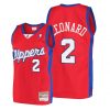 Men Kawhi Leonard #2 Clippers Hardwood Classics 2001-02 Red Jersey