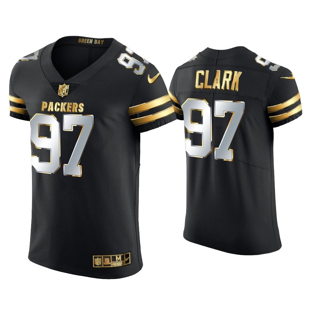 Men Kenny Clark Green Bay Packers Black Golden Edition Elite Jersey ...