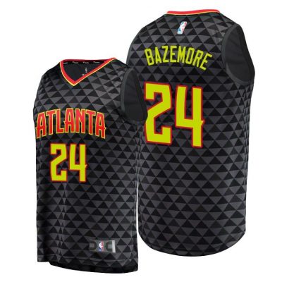 Men Kent Bazemore Atlanta Hawks #24 Black Icon Replica Jersey