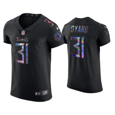 Men Kevin Byard Tennessee Titans Black Golden Edition Holographic Jersey