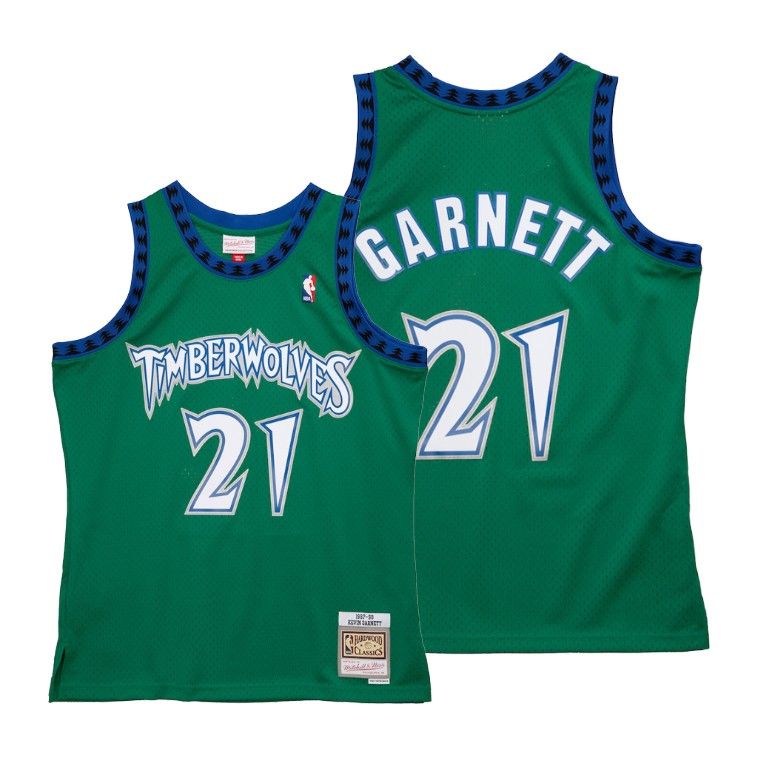 Men Kevin Garnett #21 Timberwolves Reload 2.0 Green Jersey