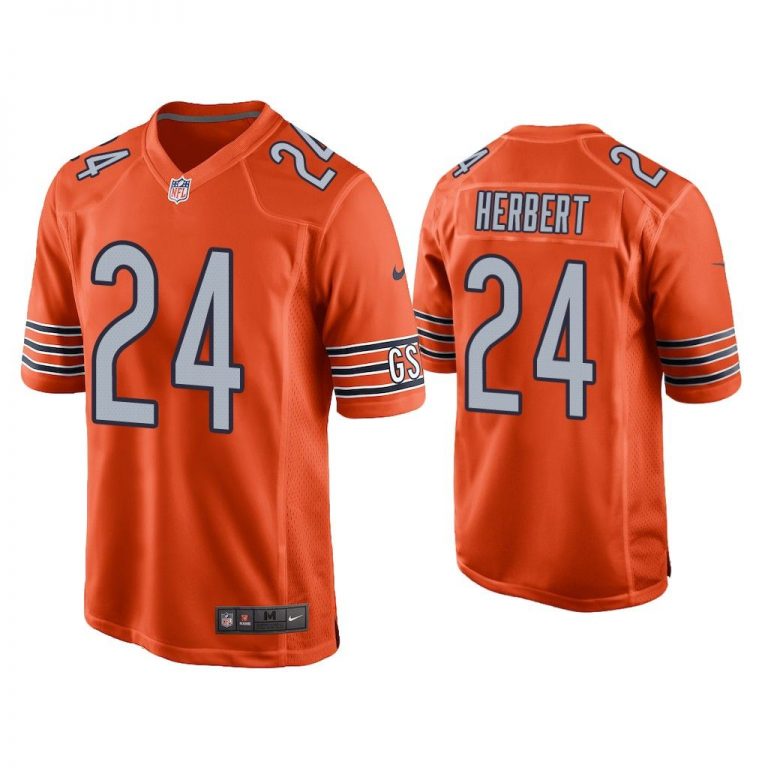 Men Khalil Herbert Chicago Bears Orange Alternate Game Jersey