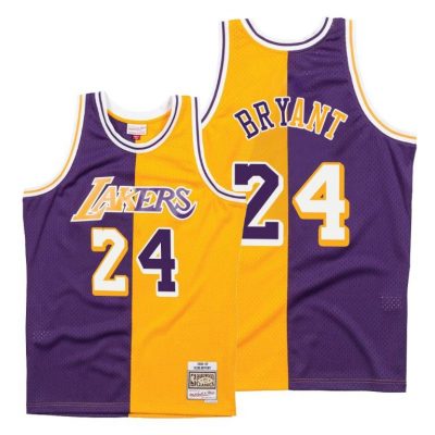 Men Kobe Bryant #24 Lakers Split Vintage Jersey