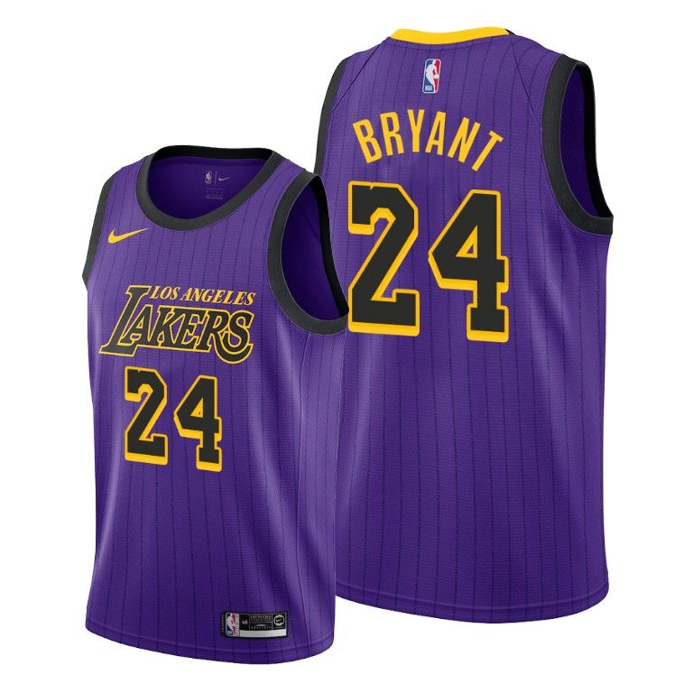 Men Kobe Bryant Los Angeles Lakers 24 Purple City Edition Jersey 