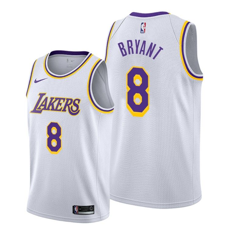 Men Kobe Bryant Los Angeles Lakers #8 Lakers White Association Jersey