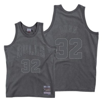 Men Kris Dunn Chicago Bulls Washed Out Gray Jersey