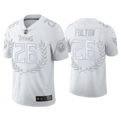 Men Kristian Fulton Tennessee Titans White Platinum Limited Jersey