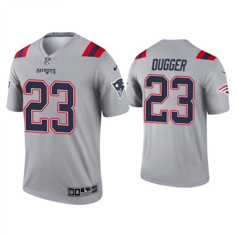 Men Kyle Dugger New England Patriots Gray Inverted Legend Jersey