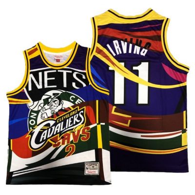 Men Kyrie Irving Celtics X Net X Cavaliers Special Edition Rainbow Jersey