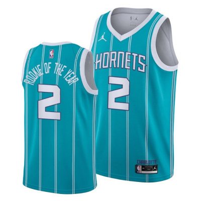 Men LaMelo Ball #2 Charlotte Hornets 2021 Rookie of the Year Teal Jersey Special