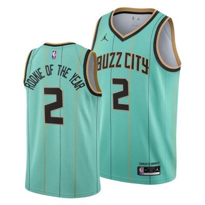 Men LaMelo Ball #2 Charlotte Hornets Rookie of the Year 2021 Mint Green Jersey Limited