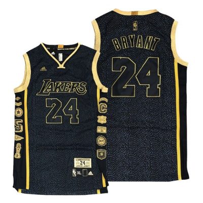 Men Lakers Kobe Bryant Mamba24 Collection Black Jersey Snakeskin Special Edition