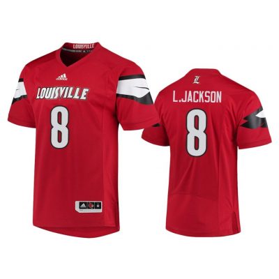 Men Lamar Jackson #8 Louisville Cardinals Red College Football Jersey