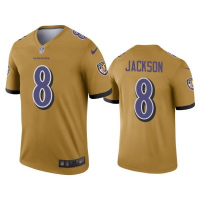 Men Lamar Jackson Baltimore Ravens Gold Inverted Legend Jersey