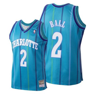 Men Lamelo Ball #2 Hornets Hardwood Classics Teal Jersey