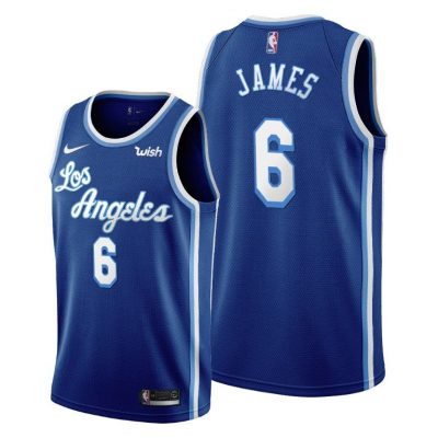 Men LeBron James #6 Los Angeles Lakers 2021-22 Classic Edition Blue Jersey Change Number