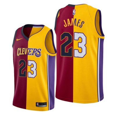 Men LeBron James Cleveland Cavaliers #23 Maroon Split Jersey