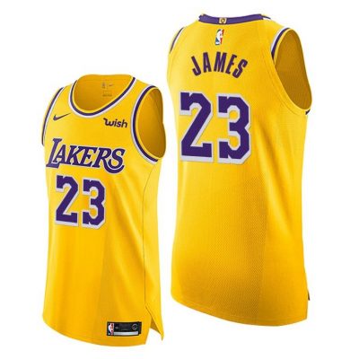 Men LeBron James Lakers #23 Yellow Icon Edition Jersey