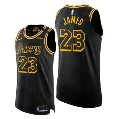 Men Lebron James #23 Lakers Black Mamba Golden Jersey 2020 Honors Kobe