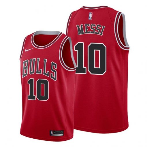 Men Lionel Messi #10 Limited Edition Jersey Red Chicago Bulls – Choose ...