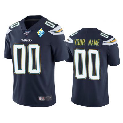 Men Los Angeles Chargers 60th Anniversary Custom Navy Limited Jersey