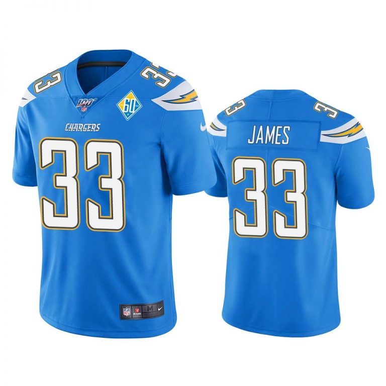 Men Los Angeles Chargers 60th Anniversary Derwin James Light Blue Limited Jersey