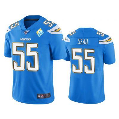 Men Los Angeles Chargers 60th Anniversary Junior Seau Light Blue Limited Jersey