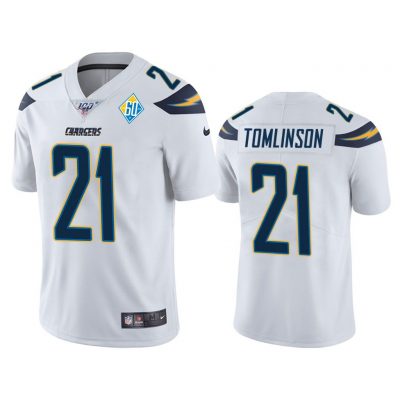 Men Los Angeles Chargers 60th Anniversary LaDainian Tomlinson White Limited Jersey