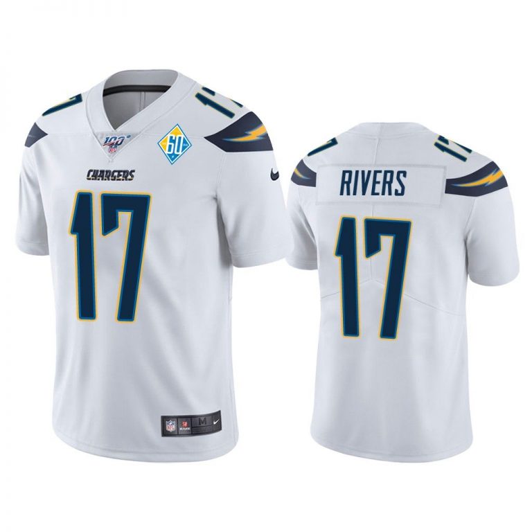 Men Los Angeles Chargers 60th Anniversary Philip Rivers White Limited Jersey