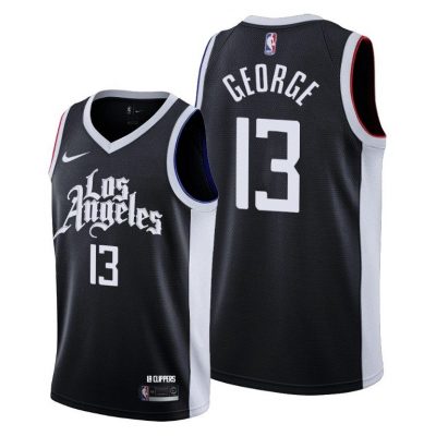 Men Los Angeles Clippers #13 Paul George Black 2020-21 City Jersey