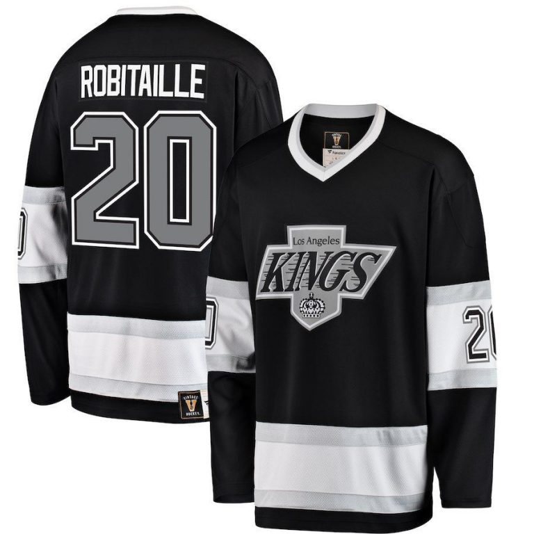 Men Los Angeles Kings Luc Robitaille Black Premier Breakaway Heritage Player Jersey