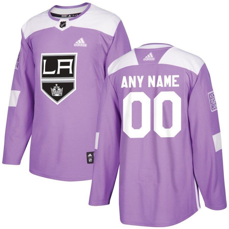 Men Los Angeles Kings Purple Hockey Fights Cancer Custom Practice Jersey