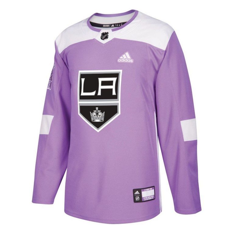 Men Los Angeles Kings Purple Hockey Fights Cancer Practice Jersey