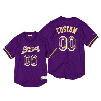 Men Los Angeles Lakers #00 Custom Purple Hwc Jersey