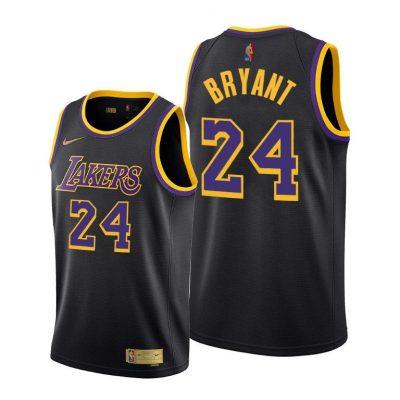 Men Los Angeles Lakers #24 Kobe Bryant Black 2020-21 Earned Edition Jersey