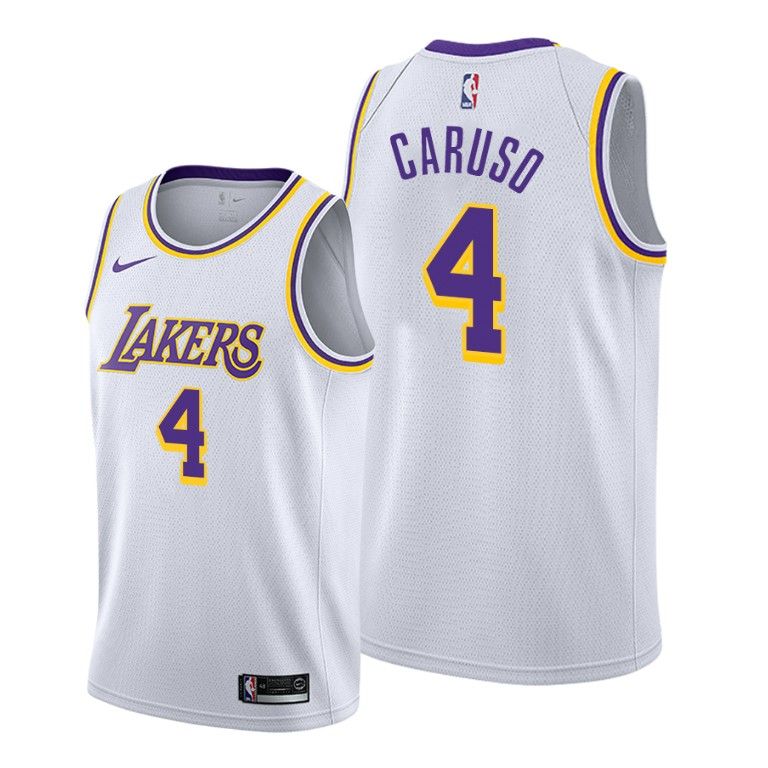 Men Los Angeles Lakers #4 Alex Caruso 2020 Association Jersey White