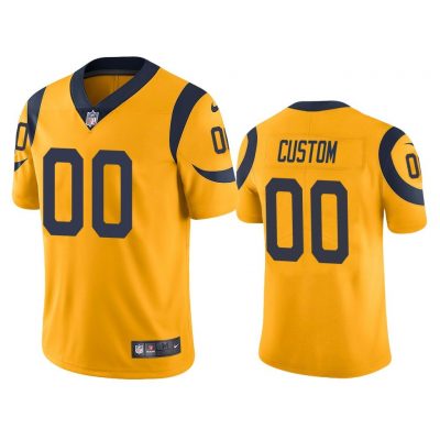 Men Los Angeles Rams Custom #00 Gold Color Rush Limited Jersey