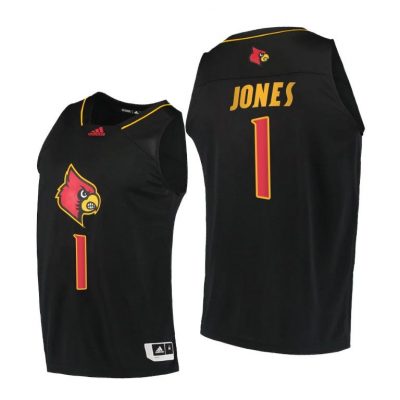 Men Louisville Cardinals Carlik Jones #1 Black Alternate 2020-21 Jersey
