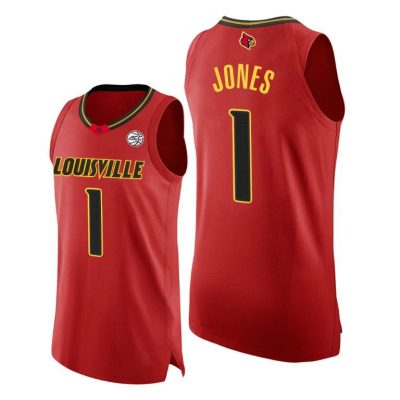 Men Louisville Cardinals Carlik Jones #1 Red College Basketball 2020-21 Jersey