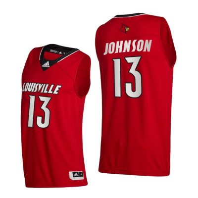 Men Louisville Cardinals David Johnson #13 Red College Basketball 2020-21 Jersey