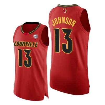 Men Louisville Cardinals David Johnson #13 Red College Basketball 2020-21 Jersey