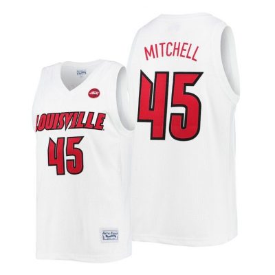 Men Louisville Cardinals Donovan Mitchell #45 White Commemorative Jersey