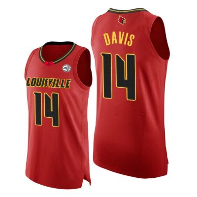 Men Louisville Cardinals Dre Davis #14 Red College Basketball 2020-21 Jersey
