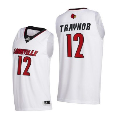 Men Louisville Cardinals JJ Traynor #12 White College Basketball 2020-21 Jersey