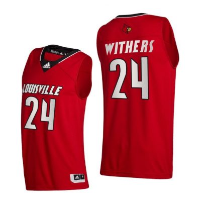 Men Louisville Cardinals Jae Lyn Withers #24 Red College Basketball 2020-21 Jersey