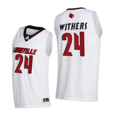 Men Louisville Cardinals Jae Lyn Withers #24 White College Basketball 2020-21 Jersey