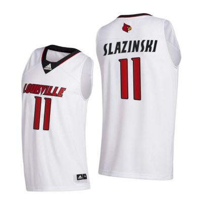 Men Louisville Cardinals Quinn Slazinski #11 White College Basketball 2020-21 Jersey